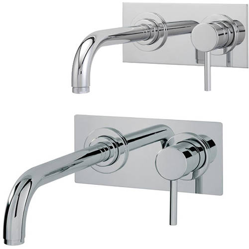 Larger image of Tre Mercati Milan Wall Mounted Basin & Bath Tap Pack (Chrome).