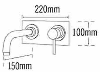 Technical image of Tre Mercati Milan Wall Mounted Basin & Bath Tap Pack (Chrome).