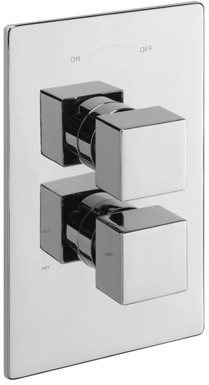 Example image of Tre Mercati Rubik Twin Thermostatic Shower Valve With Slide Rail & Head.