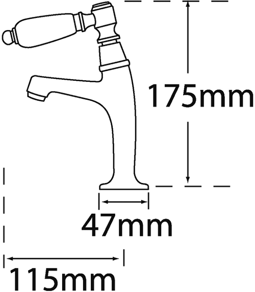 Technical image of Tre Mercati Kitchen Series 900 Lever High Neck Pillar Taps (Gold, Pair).
