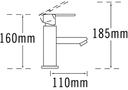 Technical image of Tre Mercati Turn Me On Basin Tap & Mono Bath Shower Mixer Tap Set.