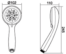 Technical image of Triton Showers T80Z Fast Fit Electric Shower, 7.5kW (White & Chrome).