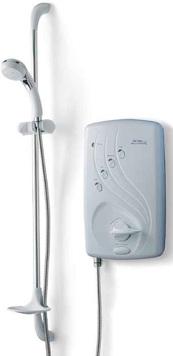 Larger image of Triton Electric Showers Millennium 9.5kW In White And Chrome.