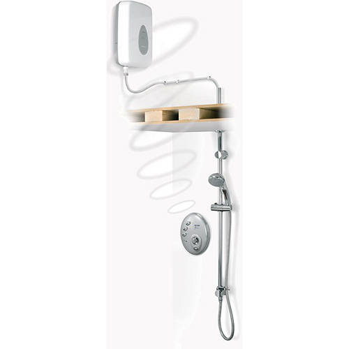Larger image of Triton Electric Showers Wireless T300si 9.5kW In Satin Chrome.