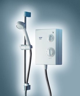 Example image of Triton Electric Showers T60i  7kW With Riser Rail Kit In White And Chrome.