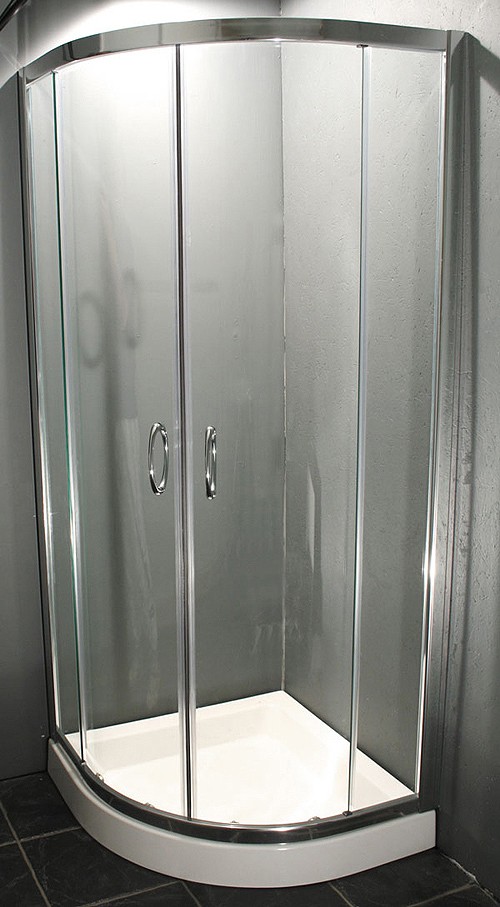 Larger image of Thames 900x900mm Quadrant enclosure with stone resin tray.