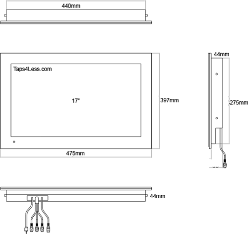 Technical image of TechVision 17" Infiniti Waterproof TV (LED).