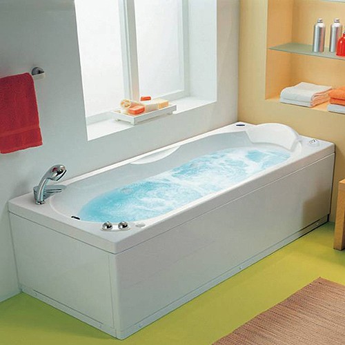 Larger image of Twyford Sophia 6 Jet Whirlpool Bath With Taps. 1700x750mm (Right Hand).