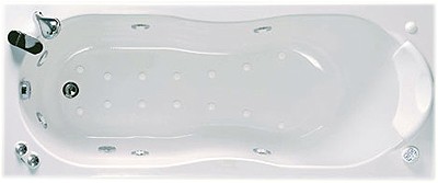 Example image of Twyford Sophia 6 Jet Whirlpool Bath With Taps. 1700x750mm (Right Hand).