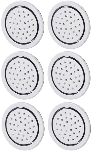 Larger image of Ultra Showers 6 x Adjustable Round Body Jets (Flush To Wall).