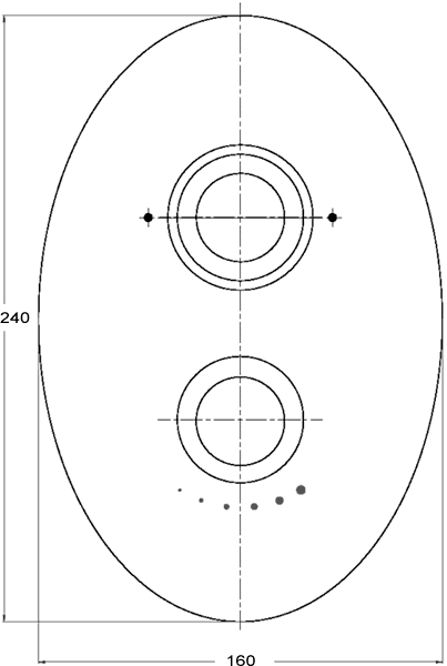 Technical image of Ultra Ecco 3/4" Twin Concealed Thermostatic Shower Valve.