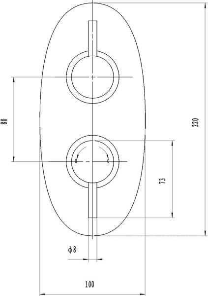 Technical image of Nuie Quest Twin Concealed Thermostatic Shower Valve (Chrome).