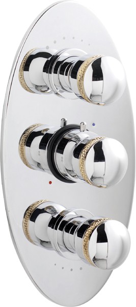 Larger image of Ultra Contour Triple concealed thermostatic shower valve (chrome/gold)