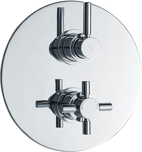 Larger image of Hudson Reed Tec Twin concealed thermostatic shower valve with diverter
