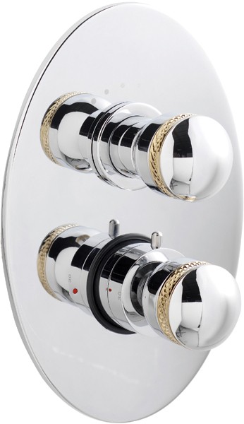 Larger image of Ultra Contour Twin concealed shower valve with diverter (chrome/gold)