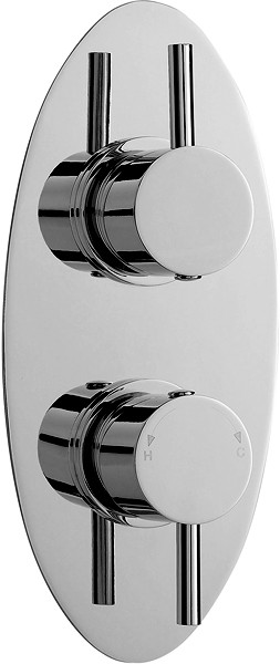 Larger image of Nuie Quest Twin Concealed Thermostatic Shower Valve With Diverter.