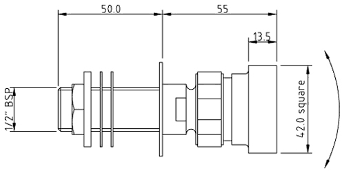 Technical image of Hudson Reed Kia Triple Thermostatic Shower Valve, Head & Jets.