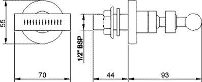 Technical image of Hudson Reed Kubix Triple Concealed Thermostatic Shower Valve, Head & Jets.