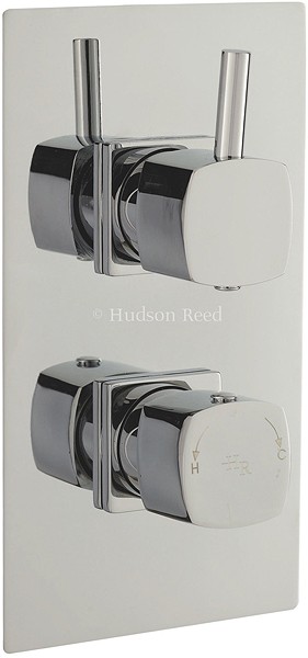 Larger image of Hudson Reed Kia Twin Concealed Thermostatic Shower Valve With Diverter.