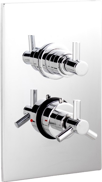 Larger image of Ultra Horizon 3/4" Twin Concealed Thermostatic Shower Valve.