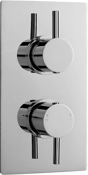 Larger image of Nuie Quest Twin Concealed Thermostatic Shower Valve With Diverter.