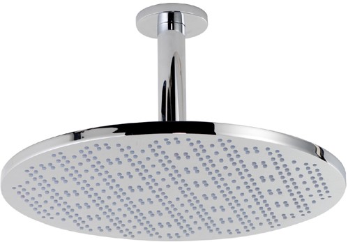 Larger image of Hudson Reed Grand XXL Sheer Round Shower Head & Ceiling Arm. 35cm (14").