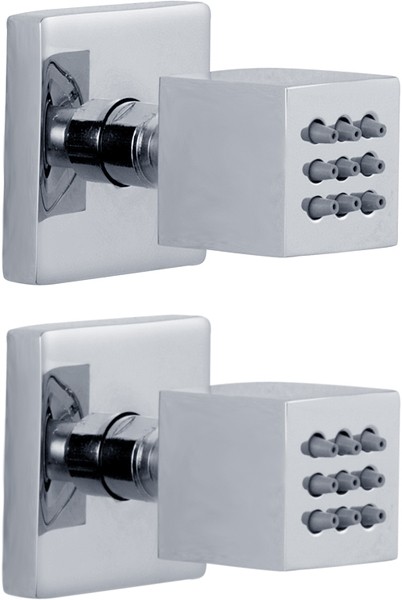 Larger image of Hudson Reed Shower Jets 2 x Mini Square Body Jets (Chrome).