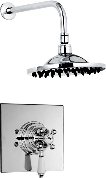 Larger image of Hudson Reed Traditional Dual Thermostatic Shower Valve & Fixed Shower Head.