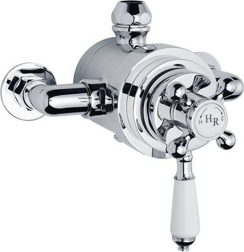 Example image of Nuie Traditional Dual Thermostatic Shower Valve & Grand Rigid Riser.
