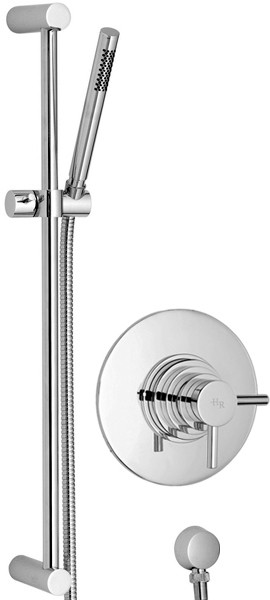 Larger image of Hudson Reed Tec Dual Thermostatic Shower Valve, Slide Rail Kit & Handset.