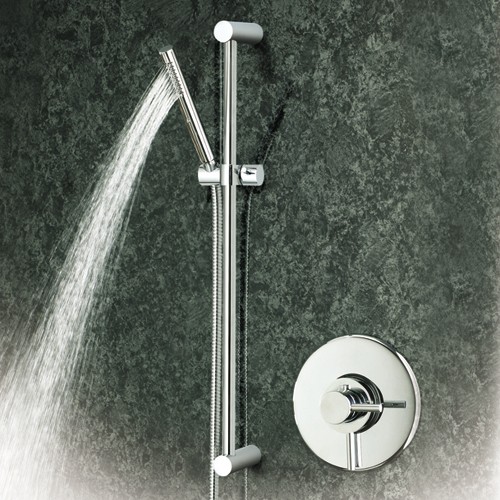 Example image of Hudson Reed Tec Dual Thermostatic Shower Valve, Slide Rail Kit & Handset.