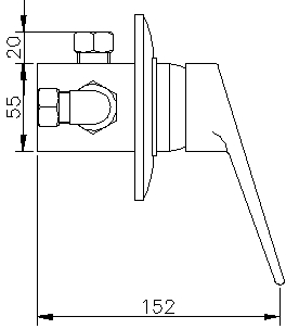 Technical image of Ultra Showers Ocean Manual Exposed Shower Valve & Zephyr Kit.