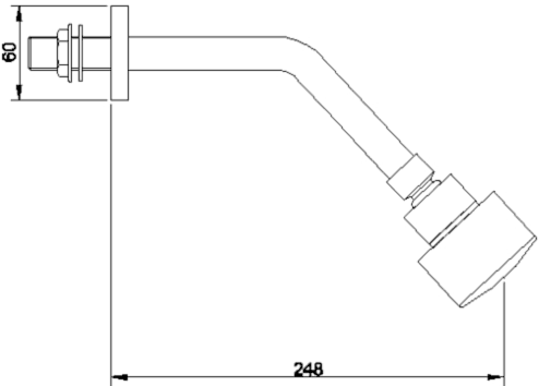 Technical image of Hudson Reed Tec Manual Concealed Shower Valve & Fixed Shower Head.