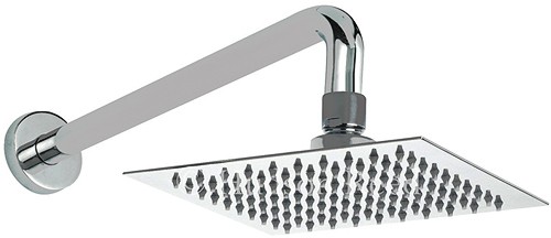 Larger image of Component Ultra thin square fixed shower head and arm. 200mm.