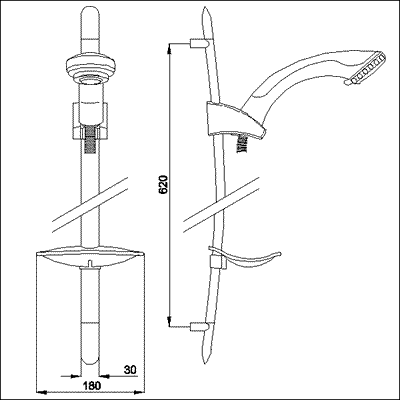 Technical image of Component Curved slide rail kit with multi function handset