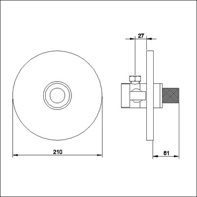 Technical image of Ultra Laser Concealed thermostatic sequential shower valve.