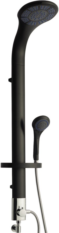 Larger image of Hudson Reed Probe Modern Rigid Riser Shower Kit (Black).