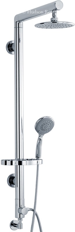 Larger image of Hudson Reed Symmetry Modern Rigid Riser Shower Set (Chrome).