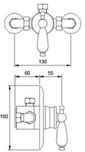 Technical image of Nuie Beaumont Sequential Thermostatic Shower Valve (1 Outlet).