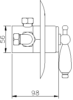 Technical image of Ultra Showers Sequential Thermostatic Shower Valve & Slide Rail Kit (Chrome).