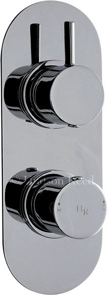 Larger image of Hudson Reed Clio Twin Concealed Thermostatic Shower Valve (Chrome).