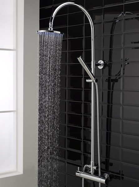 Example image of Hudson Reed Bar Shower Thermostatic Bar Shower Valve & Eternity Riser Set.