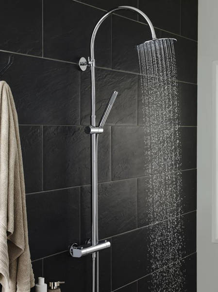 Larger image of Hudson Reed Bar Showers Thermostatic Bar Valve & Rigid Riser Kit.