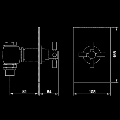 Technical image of Hudson Reed Tec Shut off valve