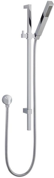 Larger image of Ultra Showers Square Slide Rail Kit With Square Handset (Chrome).