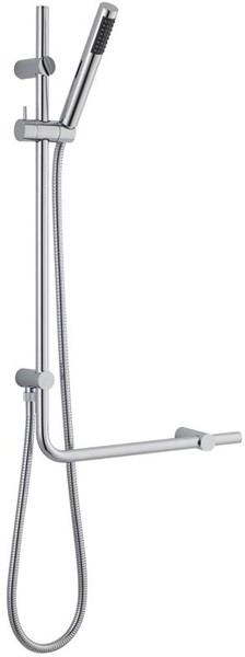 Larger image of Ultra Showers Round Slide Rail Kit With Handset & Built In Outlet (Chrome).