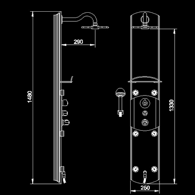 Technical image of Hudson Reed Dream Shower Sola