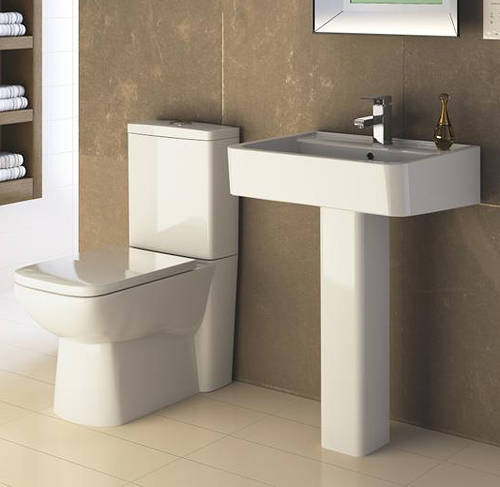 Larger image of Premier Ambrose Bathroom Suite With Toilet, 600mm Basin & Pedestal.