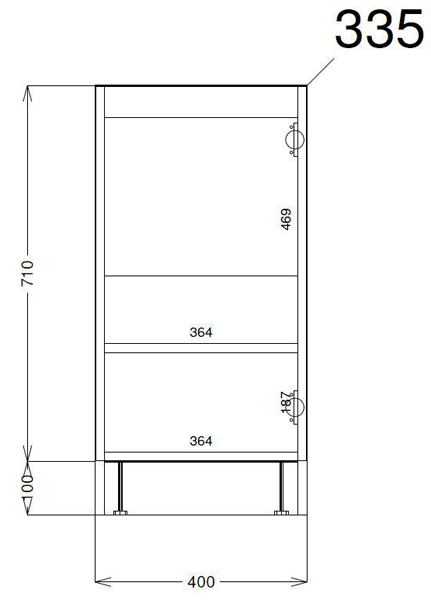 Technical image of Hudson Reed Apollo Vanity Unit 400mm, Basin & WC Unit 600mm (Grey).