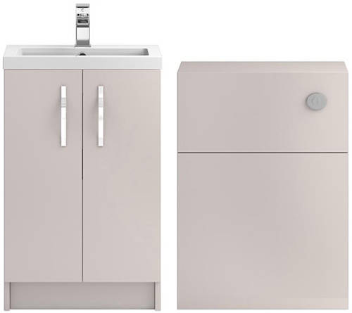 Larger image of Hudson Reed Apollo Vanity Unit 500mm, Basin & WC Unit 600mm (Cashmere)